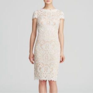 Tadashi Shoji Cream Lace Wedding Dress
